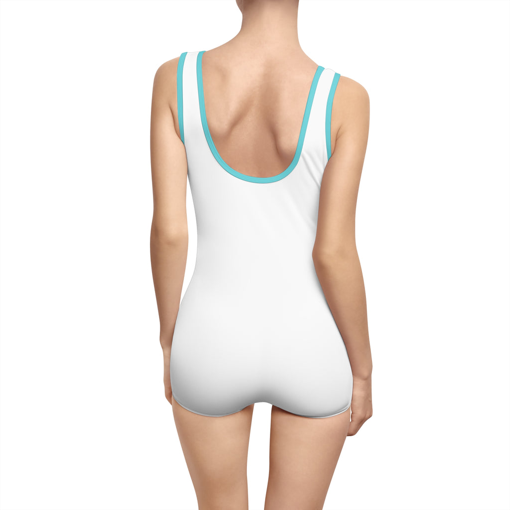 Vintage Lime Green One-Piece Swimsuit — Retro