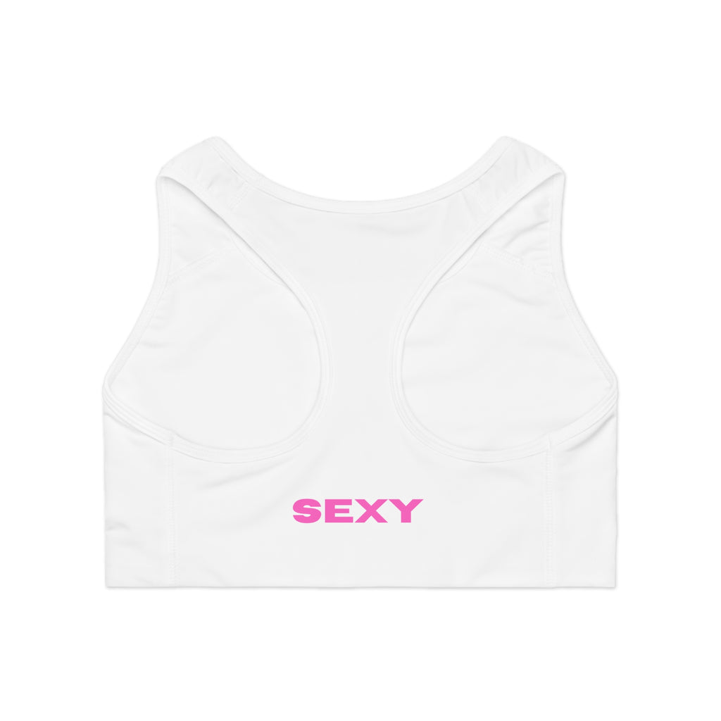 SEXY' White Sports Bra — Bold Activewear Crop Top
