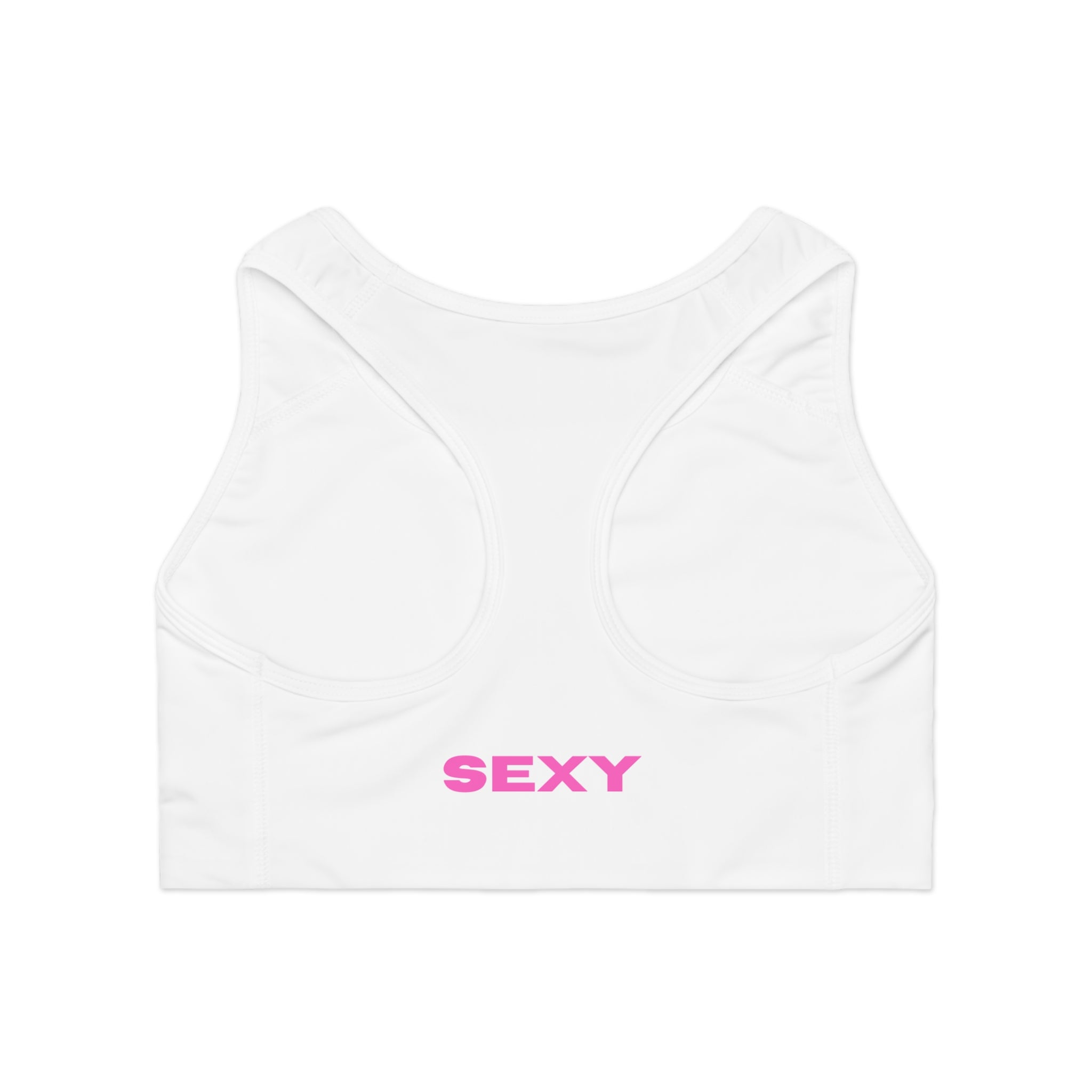 SEXY' White Sports Bra — Bold Activewear Crop Top