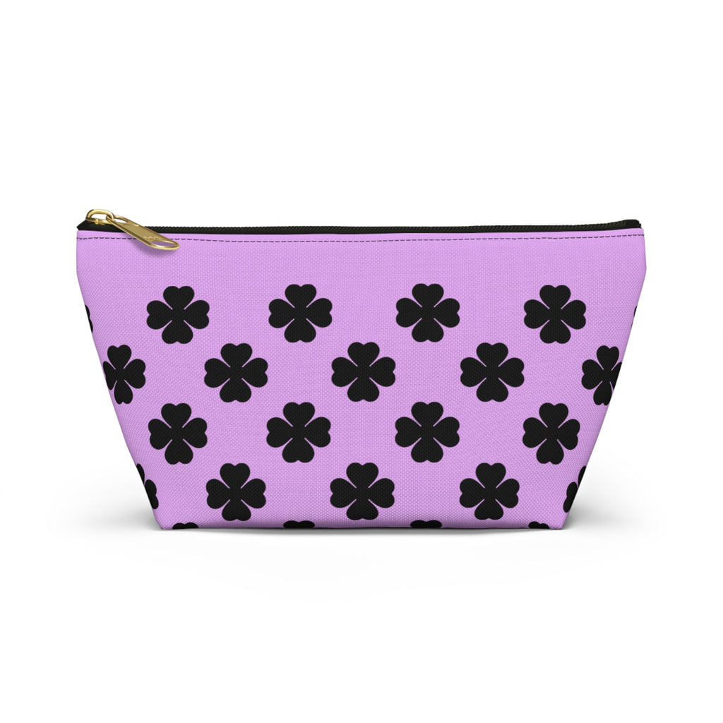 Black Clover Pattern Accessory Makeup & Travel Organizer Purple