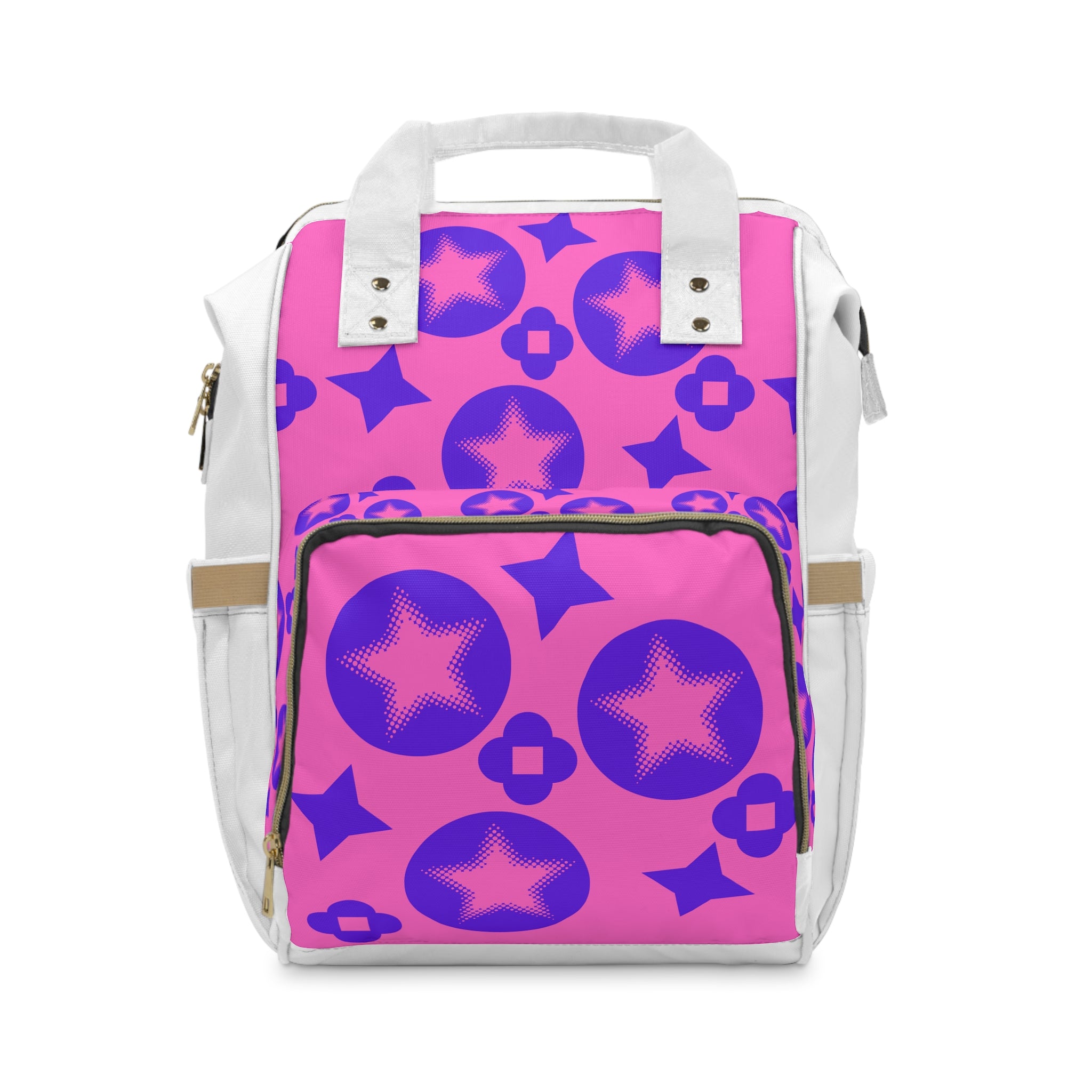 Purple Pink Star Pattern Multifunctiona Backpack