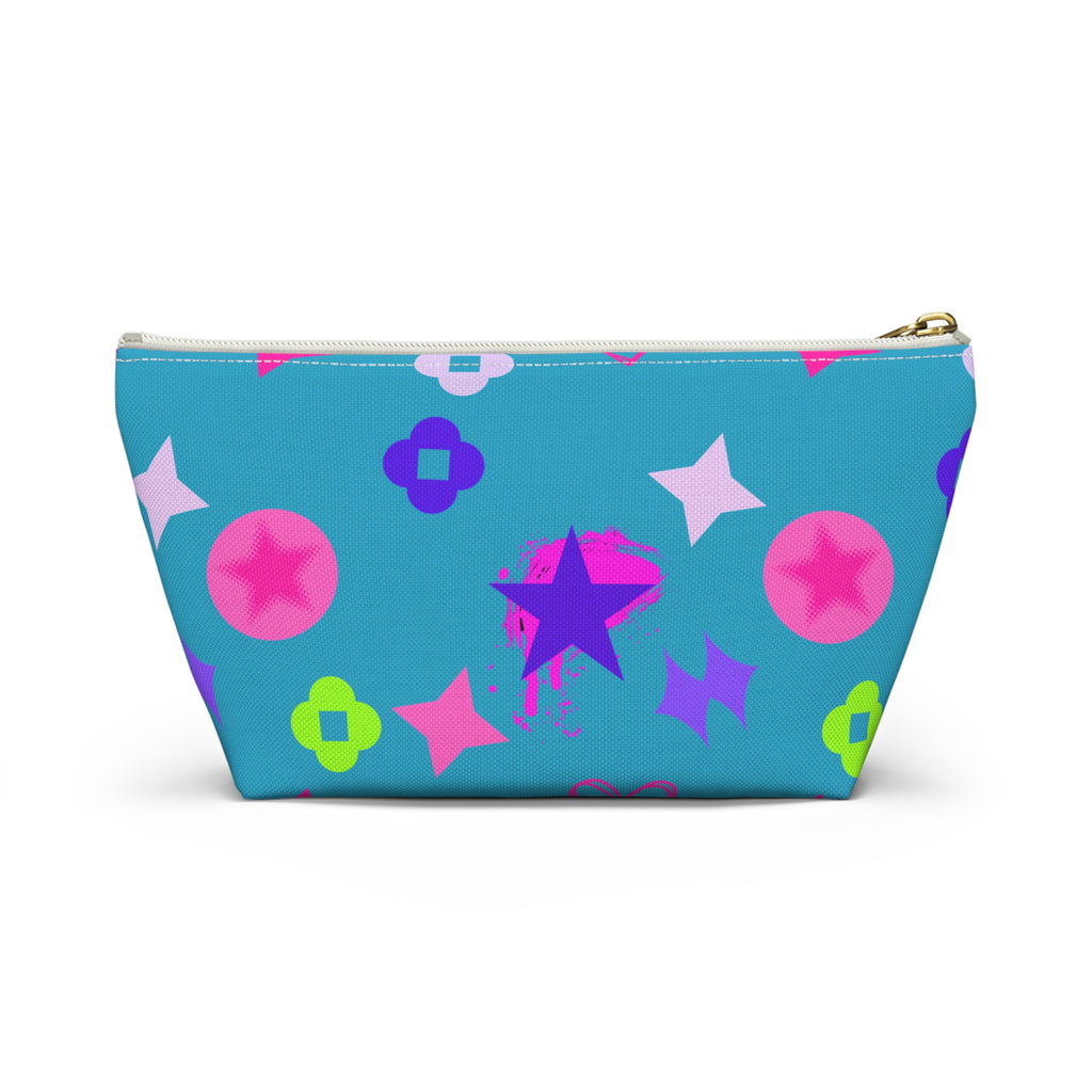 Star & Blue Accessory Pouch — Pink & Purple Makeup Bag