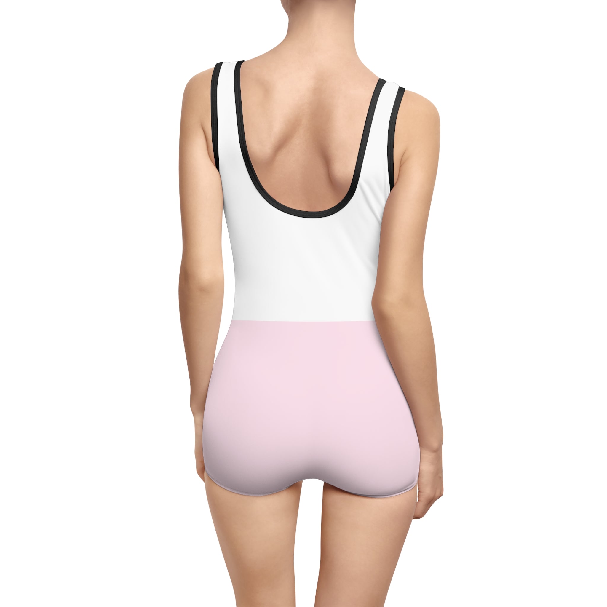 Vintage One-Piece Swimsuit — Retro Purple Pink