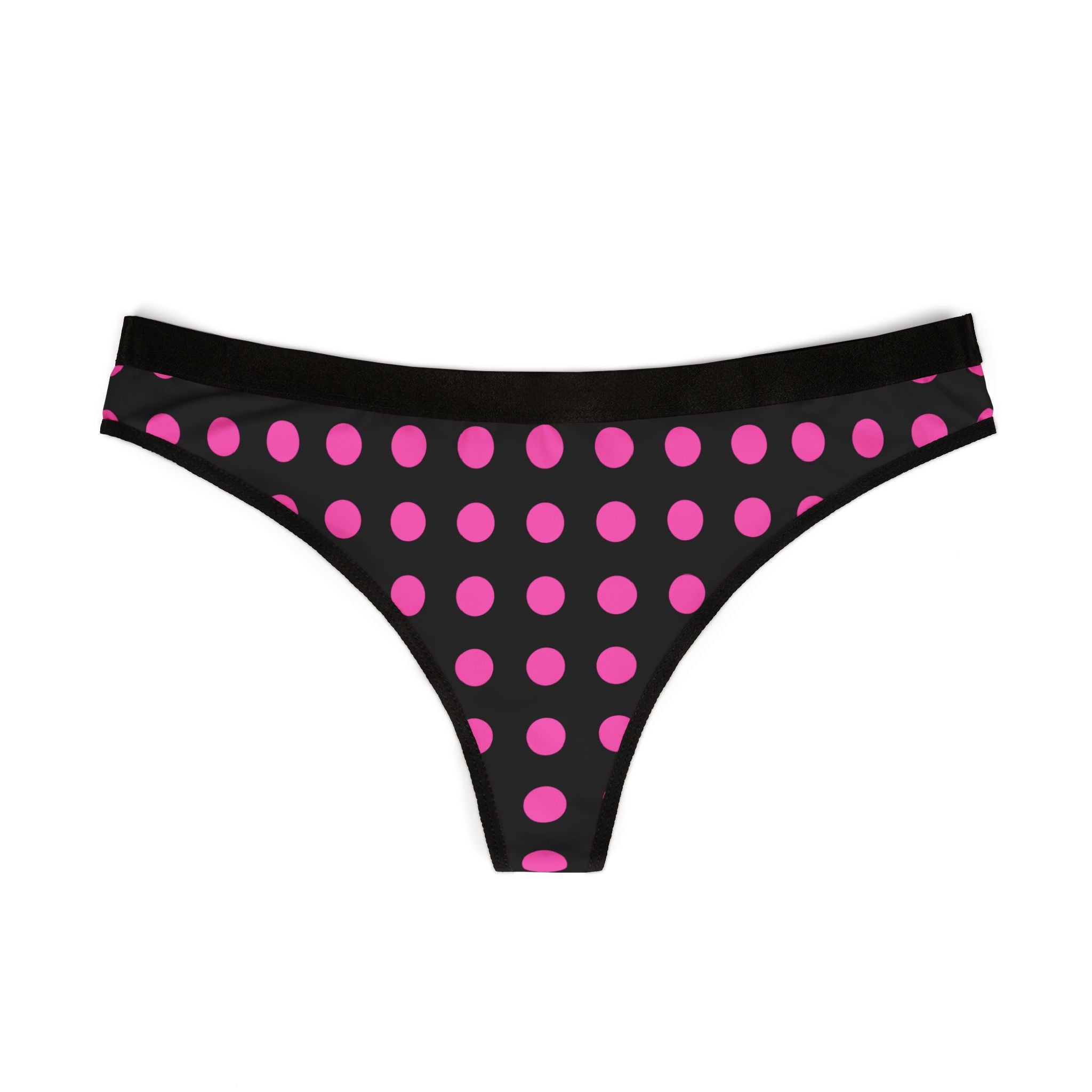 Girls Pink Love Thong Black  — Women's Cheeky Bikini Underwear Black