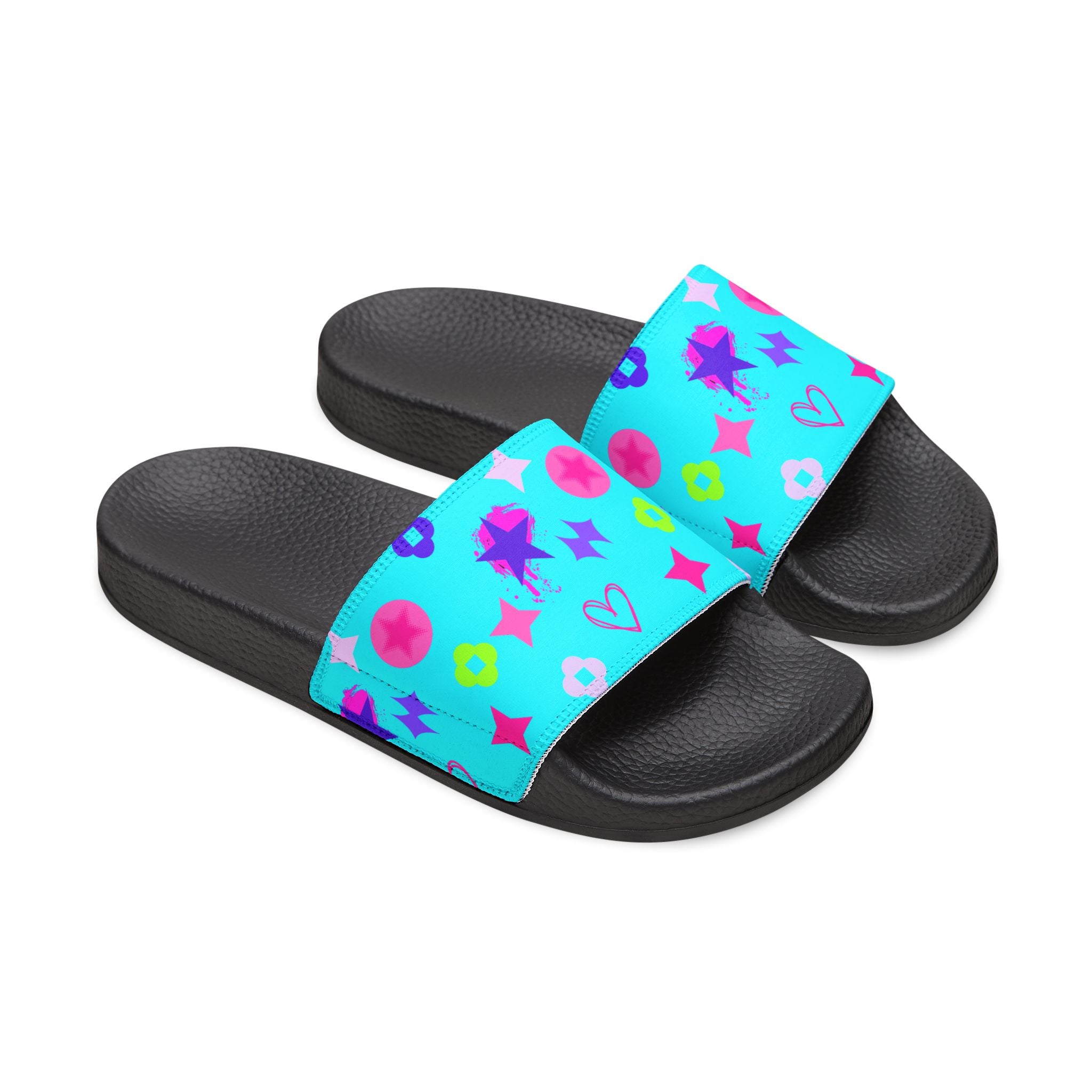 Copy of Women Slide Sandals —   Removable- White Striped Strap Slides