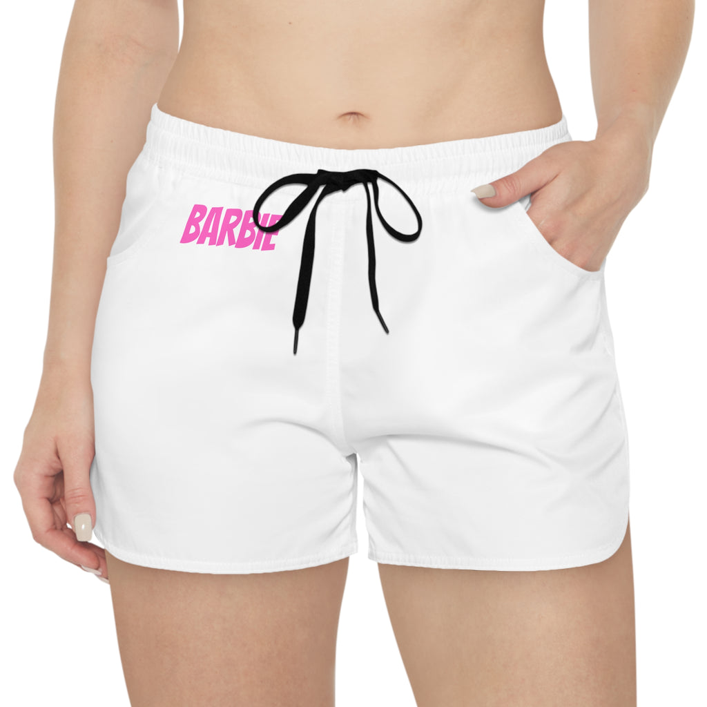 Barbie Logo Women's Casual Shorts — White Lounge & Sleep Shorts