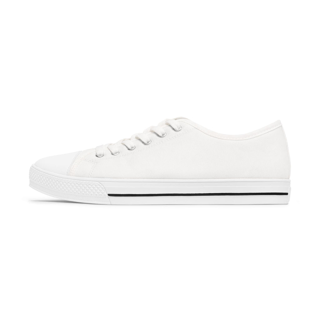 Low Top Sneakers — Women's Casual Lace-Up Shoes Cream Face White