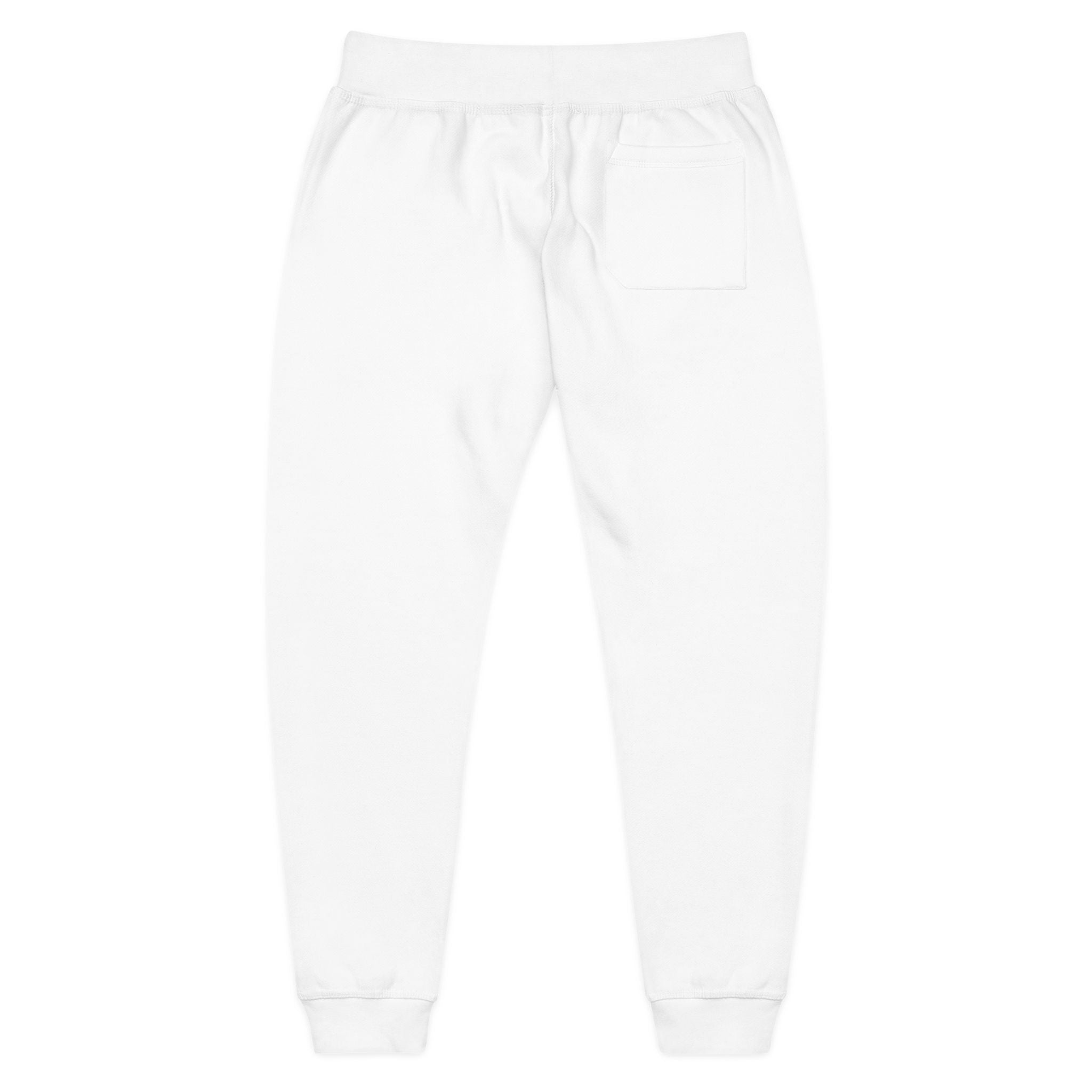 Men Black Stars Fleece Sweatpants -White