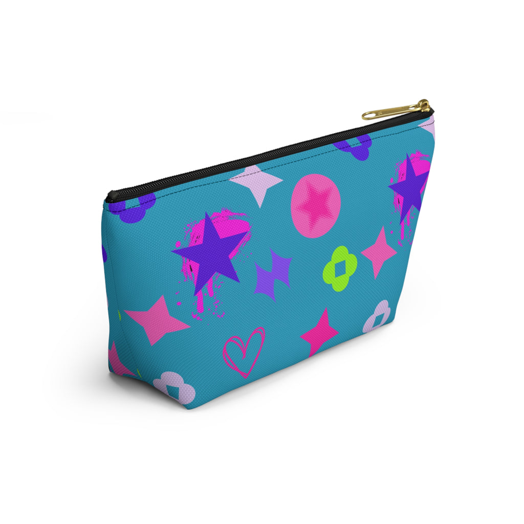 Star & Blue Accessory Pouch — Pink & Purple Makeup Bag