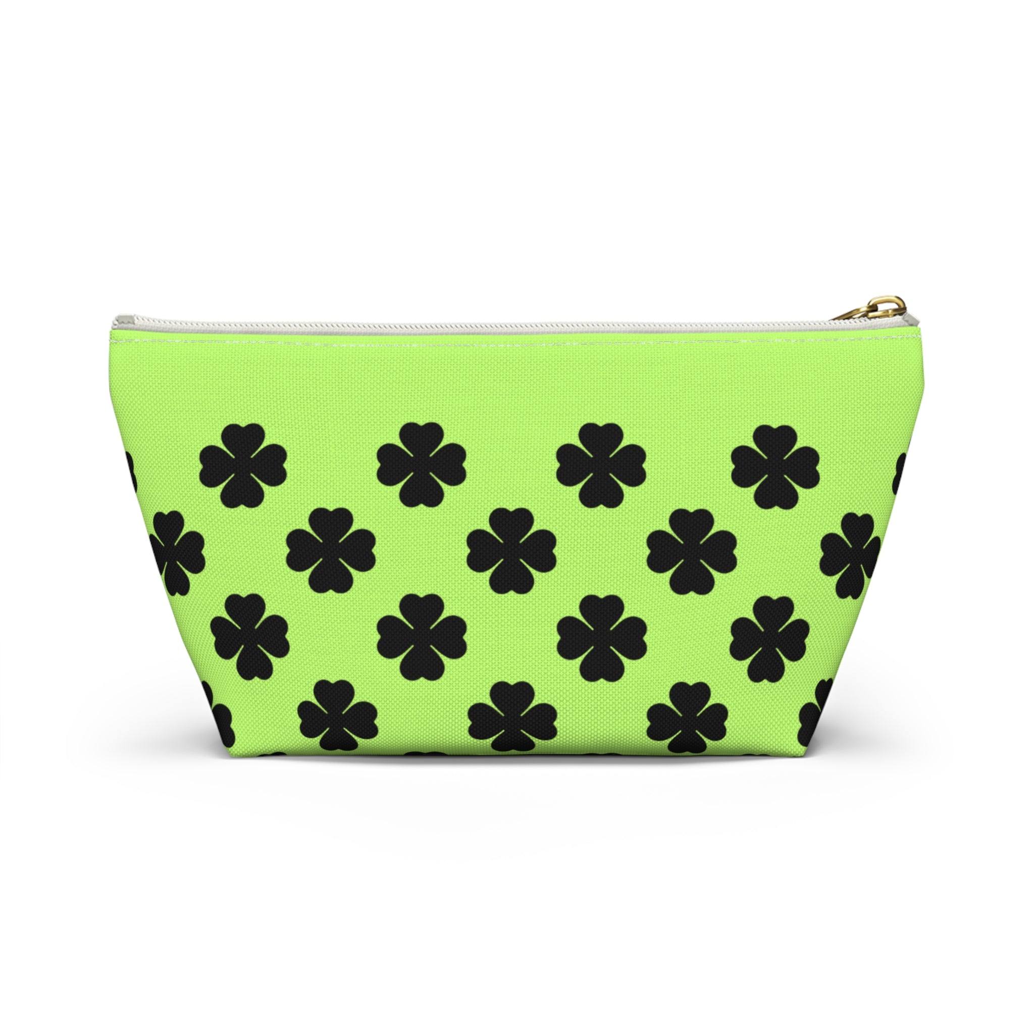 Black Clover Pattern Accessory Makeup & Travel Organizer Lime Green