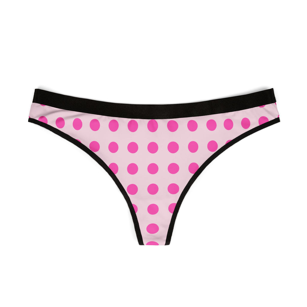 Lilac 'GIRLS' Women's Thong – Comfortable Pink  All-Over Dots