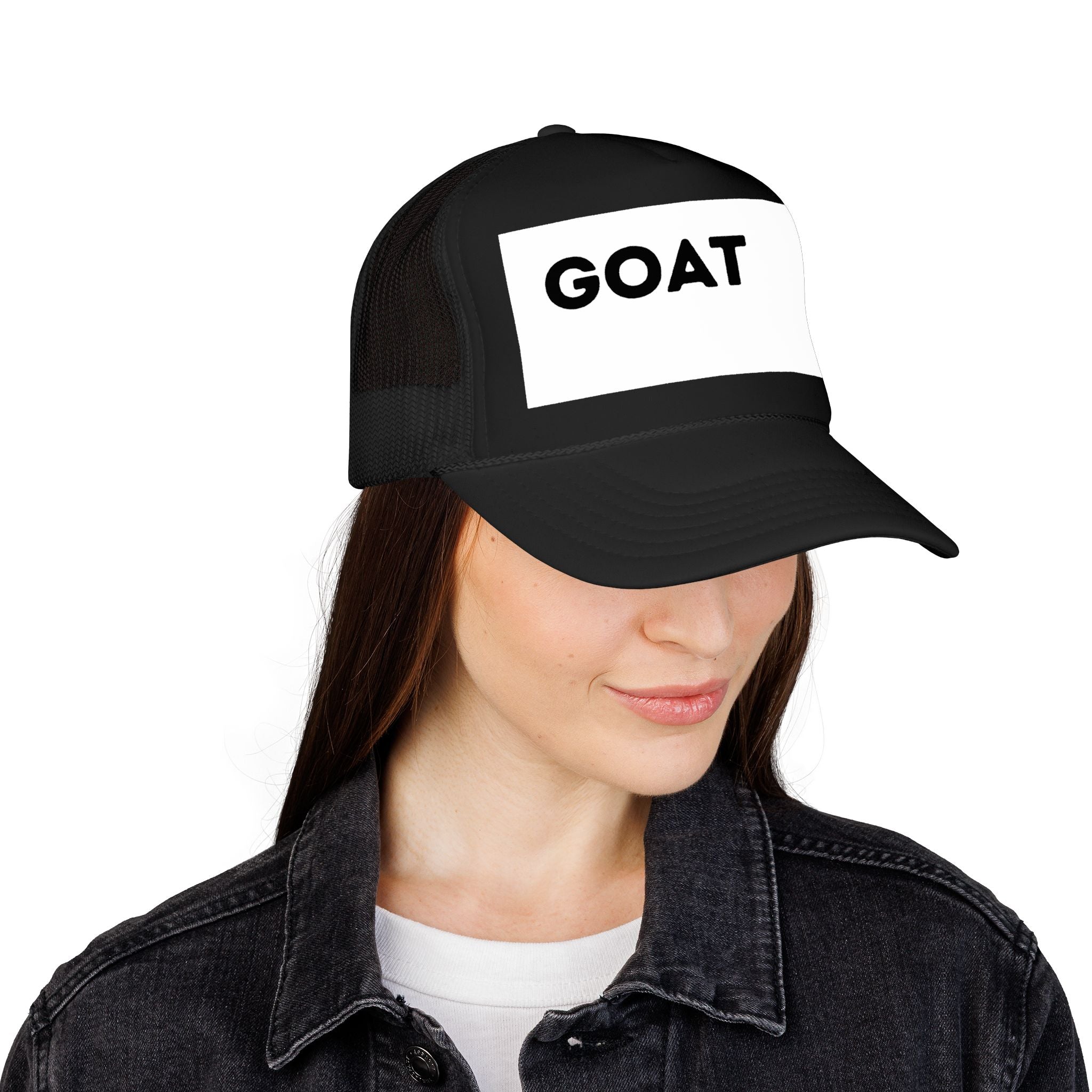 Goat Foam Trucker Hat – Pink Logo Mesh Cap
