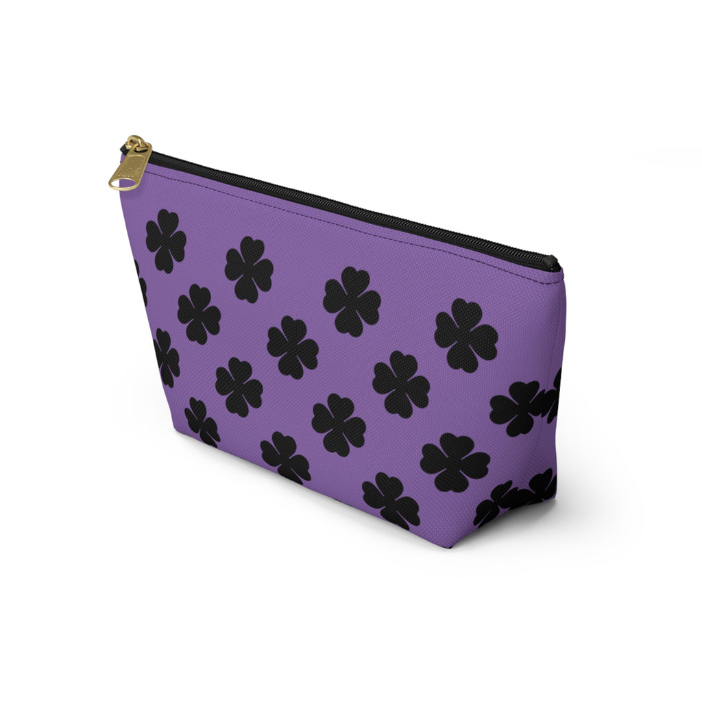 Purple Clover Pattern Accessory Makeup & Travel Organizer