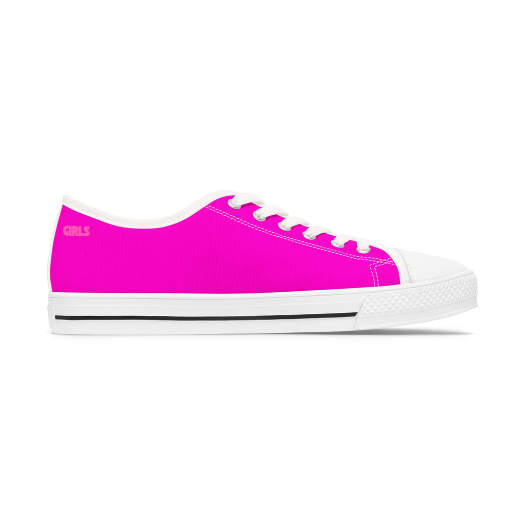 Low Top Sneakers — Women's Casual Lace-Up Shoes Pink
