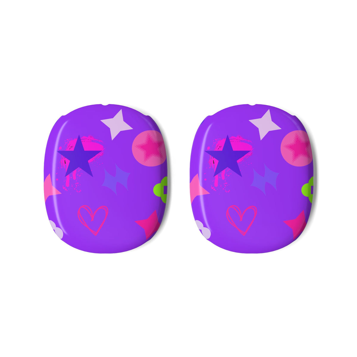 AirPods Max Shell Case — Neon Stars & Hearts Protective Cover