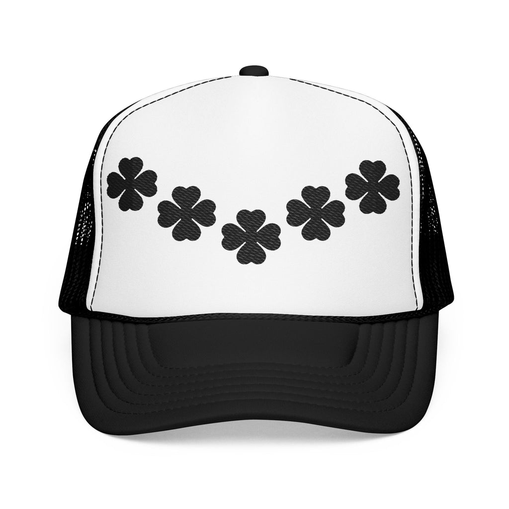 Embroidered Black Clover Foam Hat Design