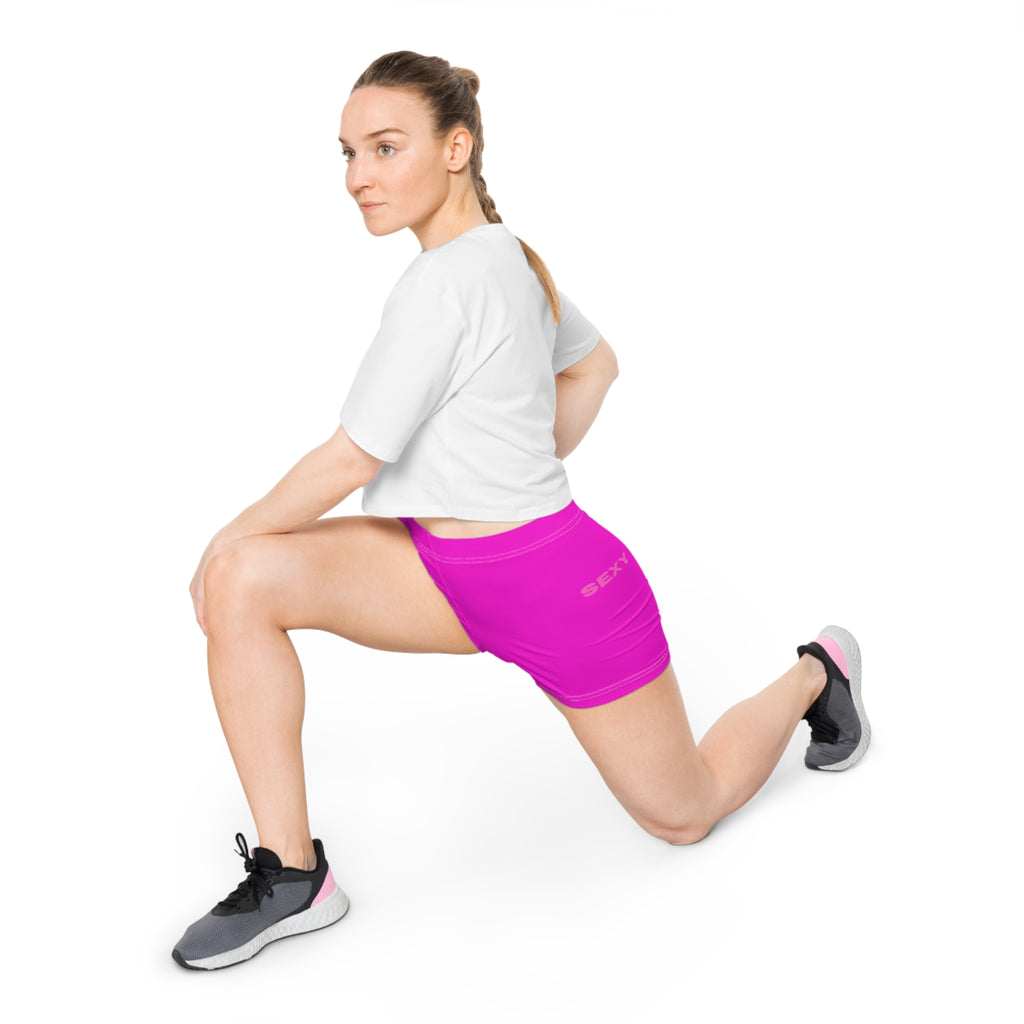 Sexy Women Black Sport Shorts Pink