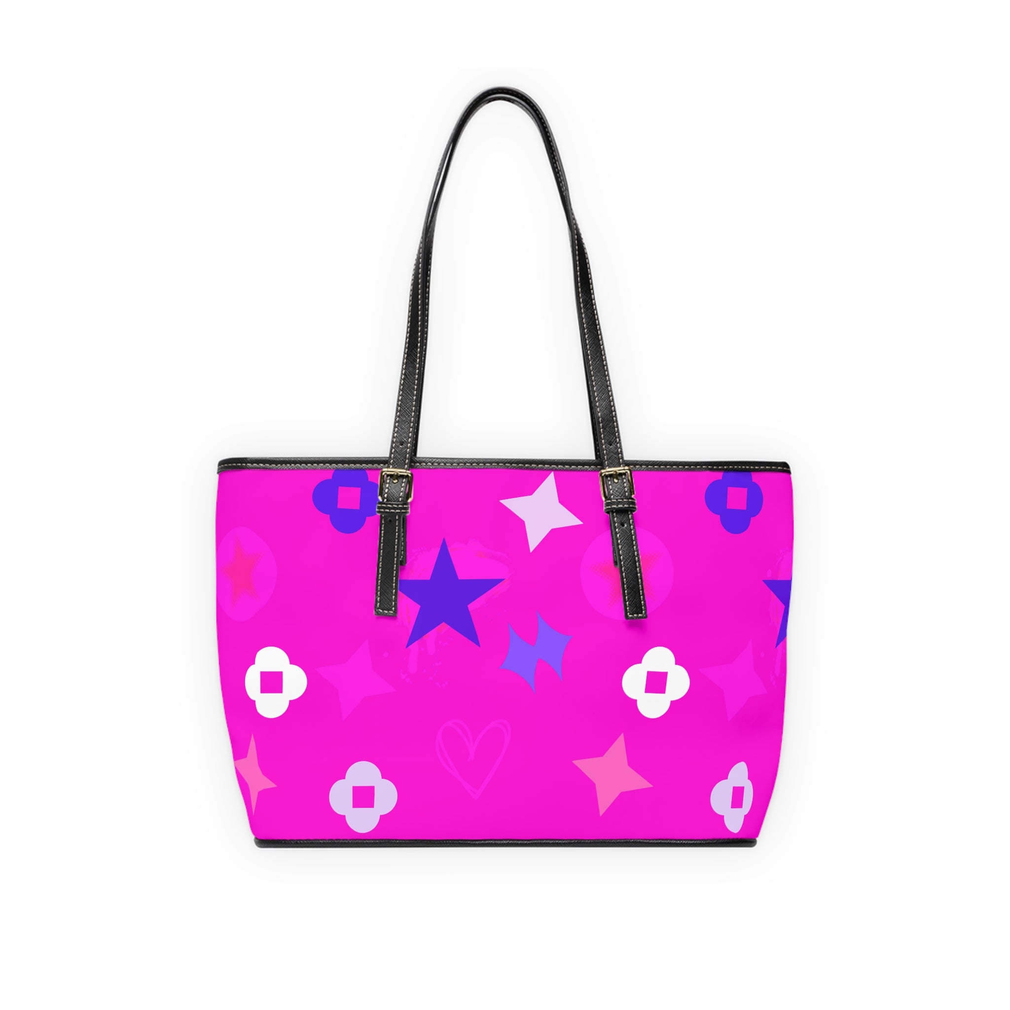 Neon Pink Shoulder Bag — Graffiti Stars Tote