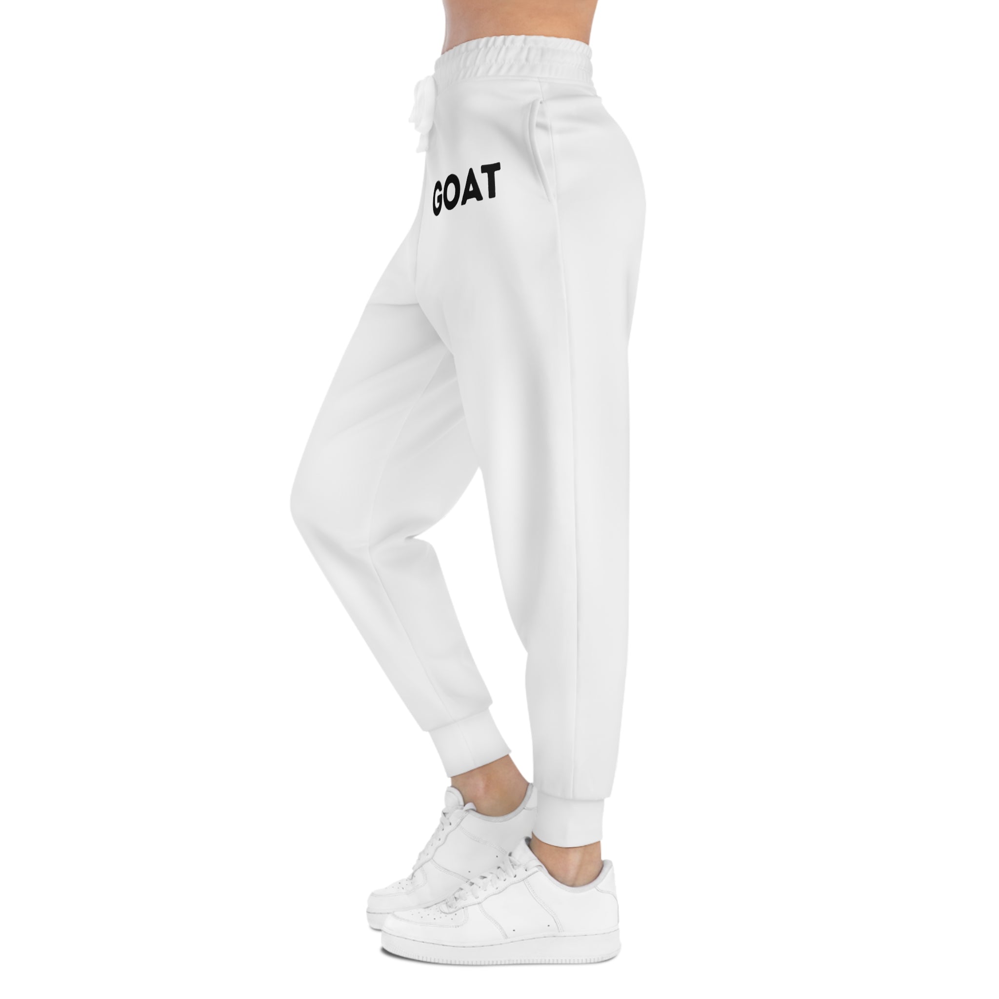 White Athletic Joggers with Accent — Casual Sweatpants