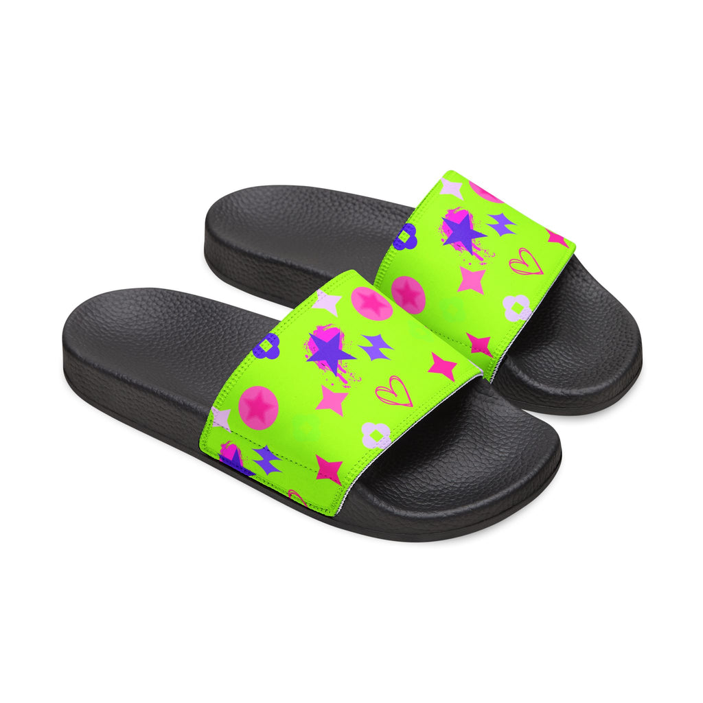 Copy of Women Slide Sandals —   Removable- White Striped Strap Slides