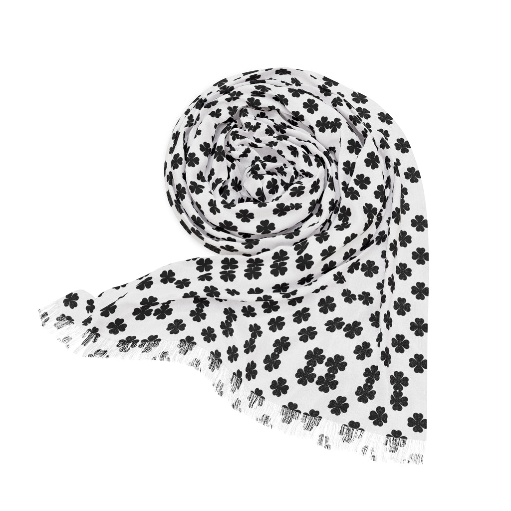 Geometric Dot Pattern Light Scarf – Lightweight Black & White Fashion Scarf