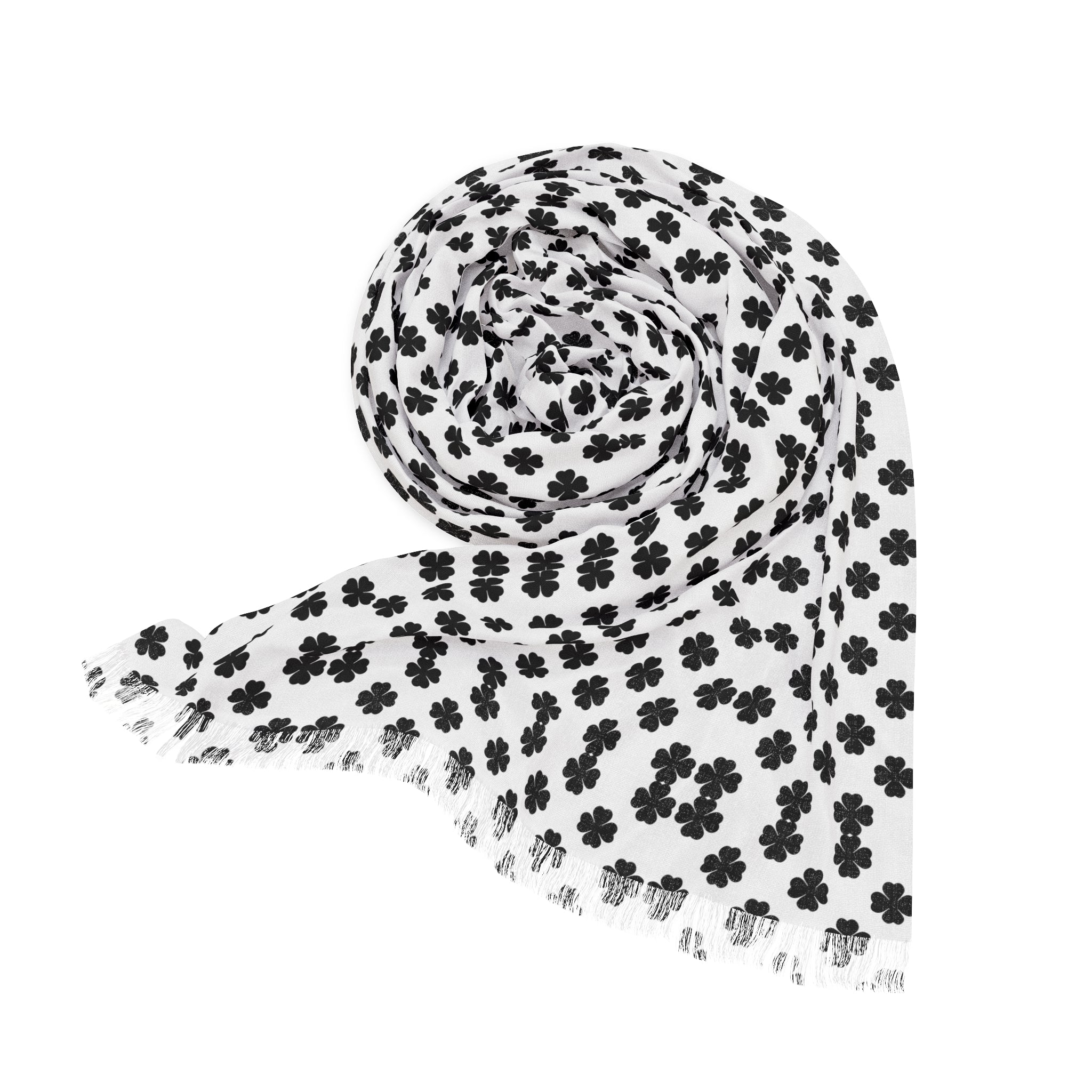 Geometric Dot Pattern Light Scarf – Lightweight Black & White Fashion Scarf