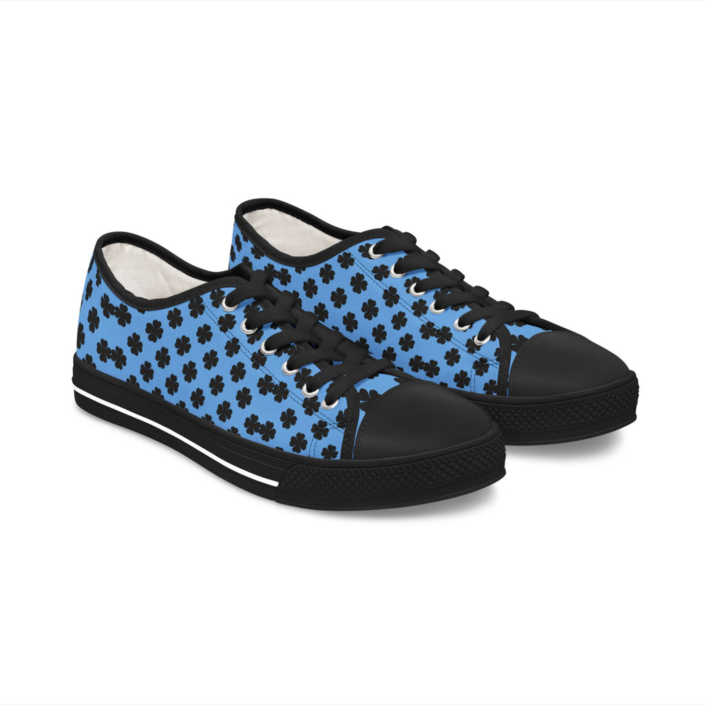 Low Top Sneakers — Blue Pattern Casual Shoes