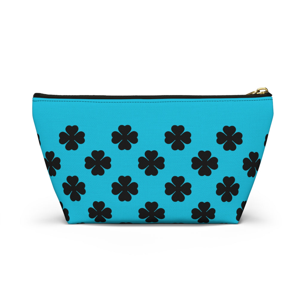 Black Clover Pattern Accessory Makeup & Travel Organizer Ocean Blue