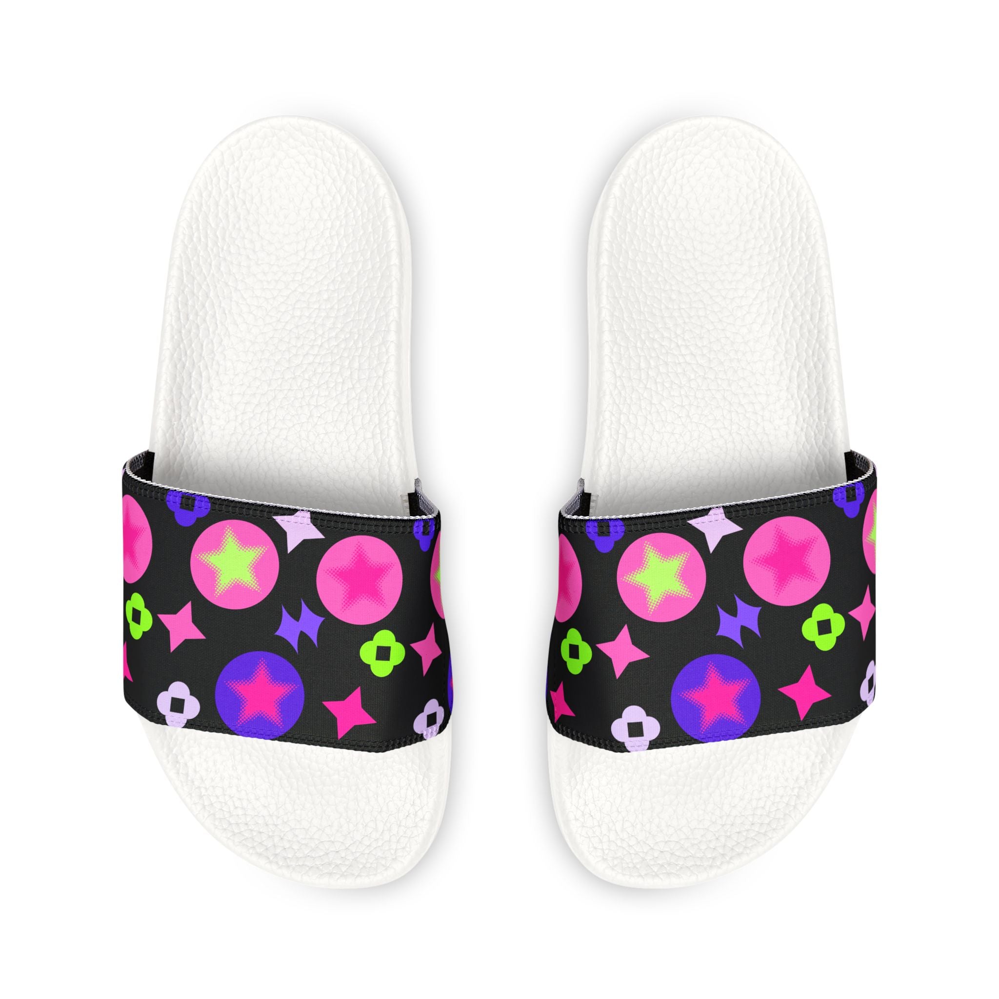 Colorful Youth Sandals Playful Summer  BLk/Pink Stars