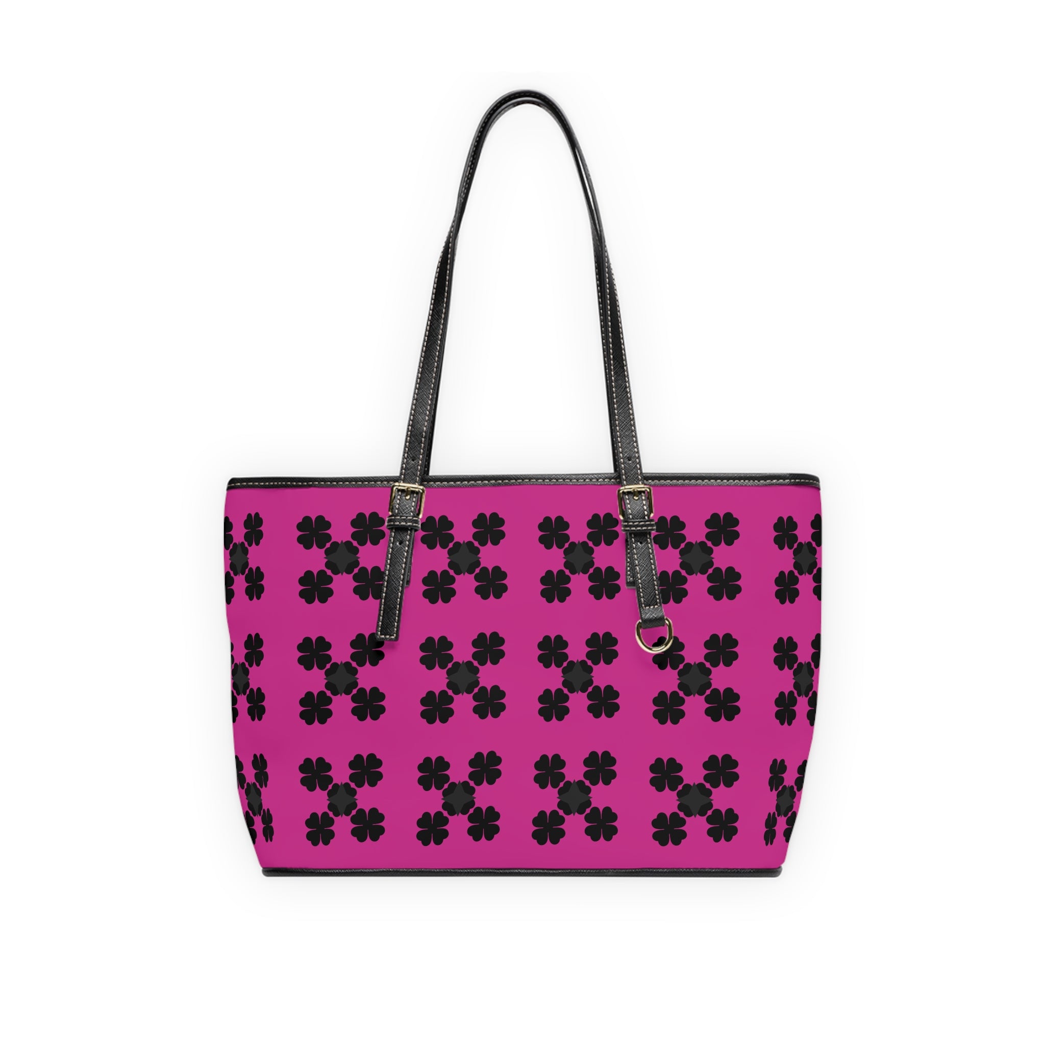 Pink Floral PU Leather Shoulder Bag – Black Clover Pattern