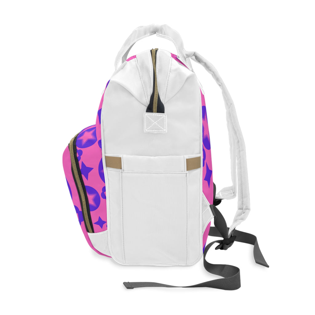 Purple Pink Star Pattern Multifunctiona Backpack