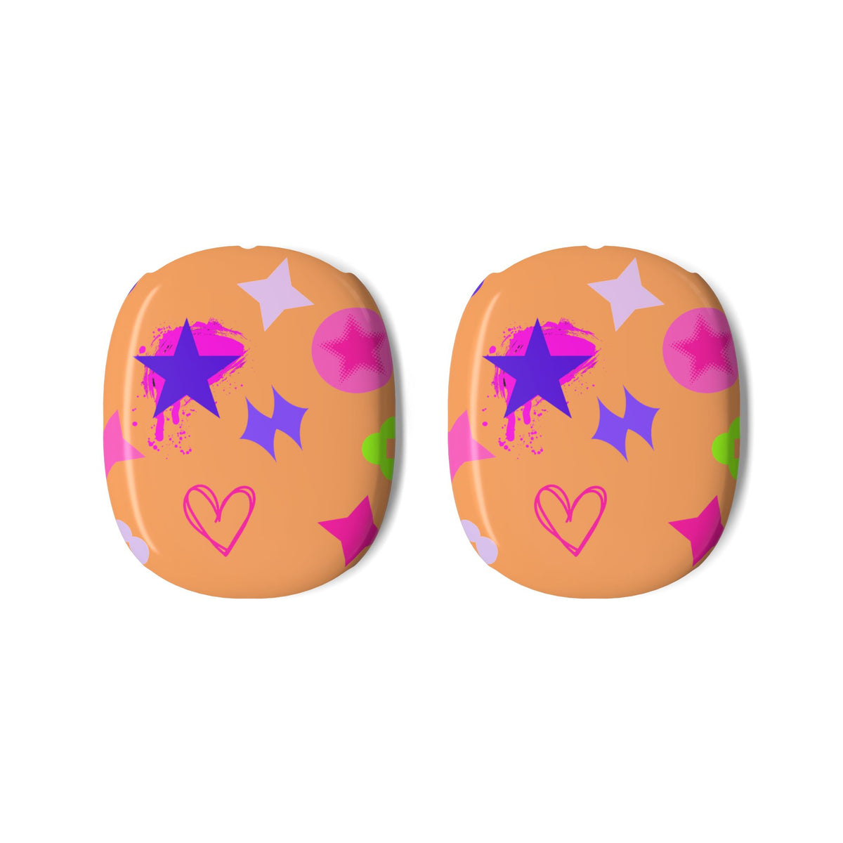 Copy of AirPods Max Shell Case — Neon Stars & Hearts Protective Ograne Cover