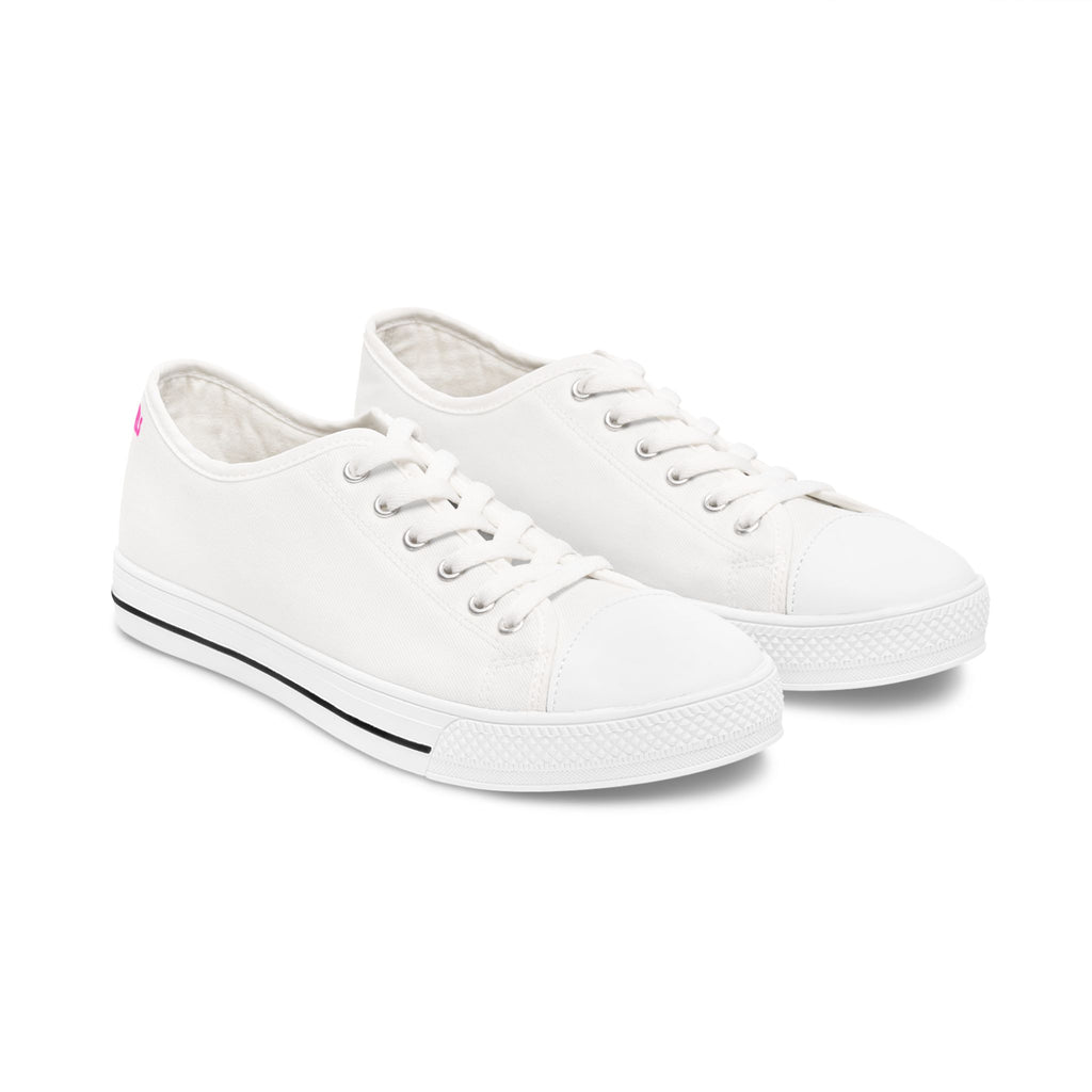 Low Top Sneakers — Women's Casual Lace-Up Shoes Cream Face White