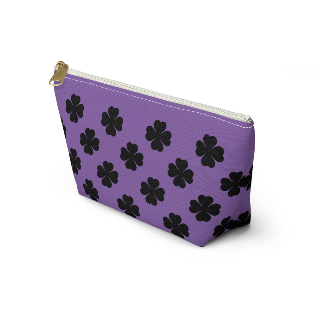 Purple Clover Pattern Accessory Makeup & Travel Organizer