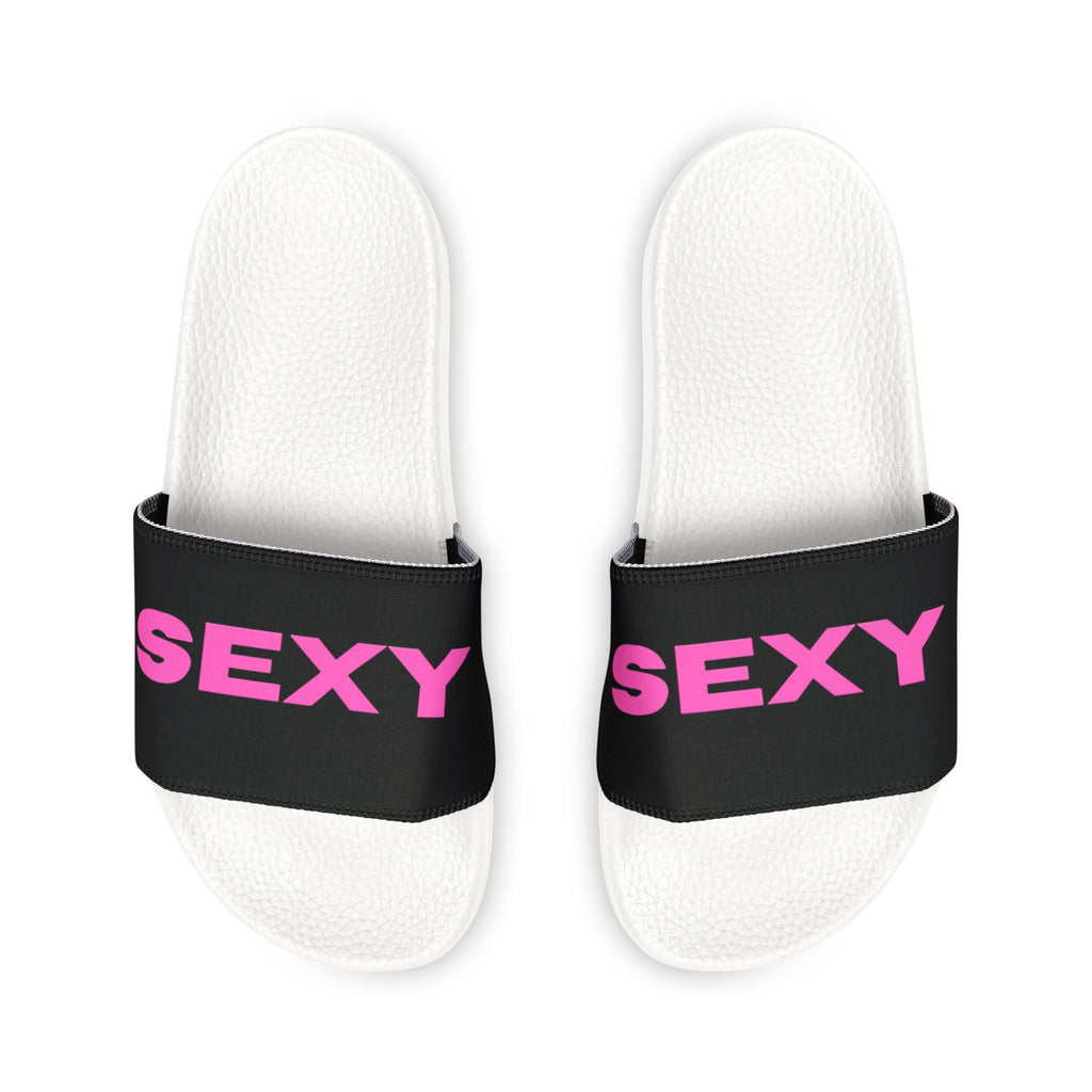 Women's 'SEXY' White Slide Sandals — Removable Strap Casual Pool & Beach Slides