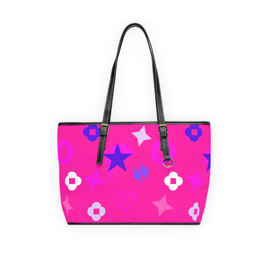 Leather Shoulder Star  Bag Pink