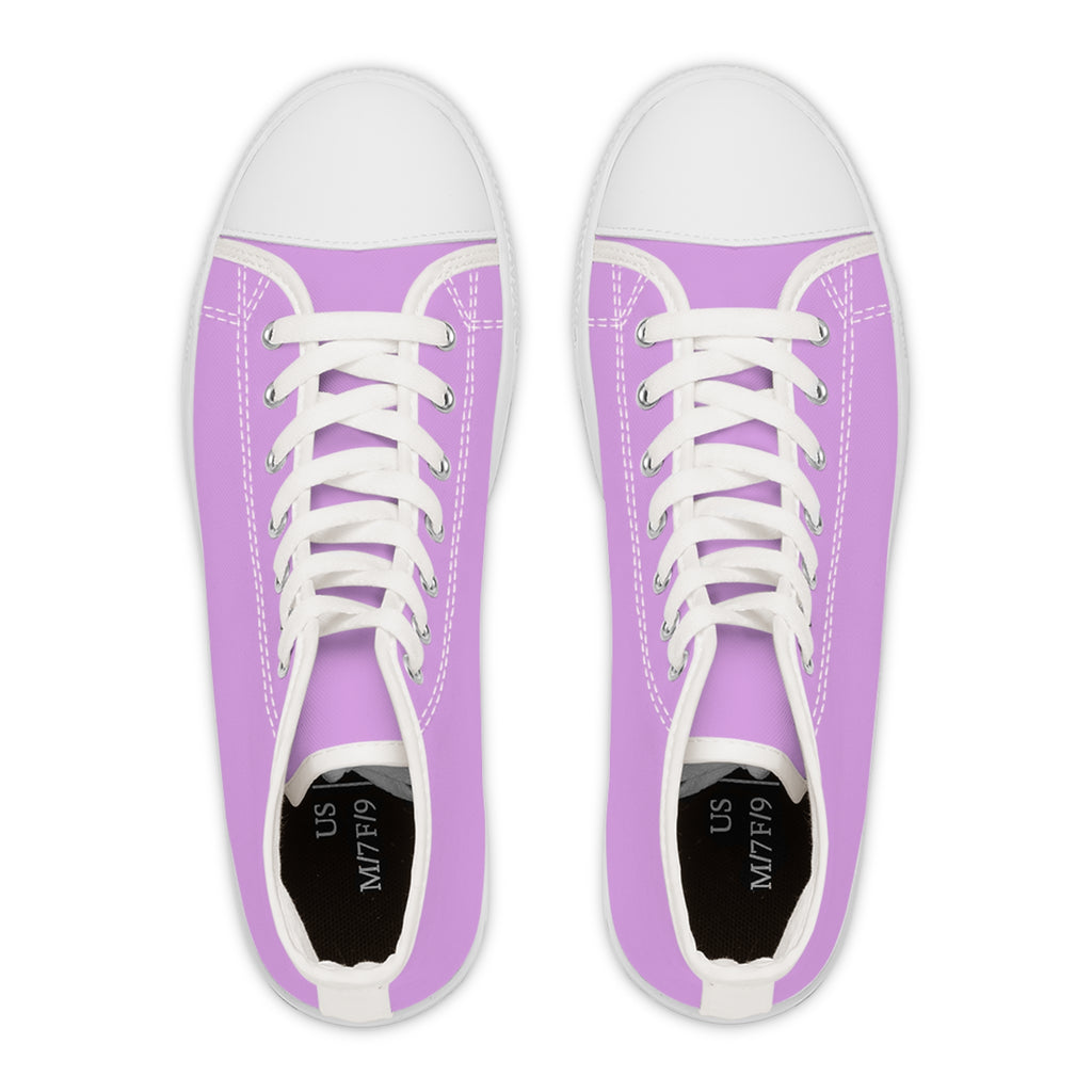 Classic Purple High-Top Sneakers — Women's Casual Canvas Shoes