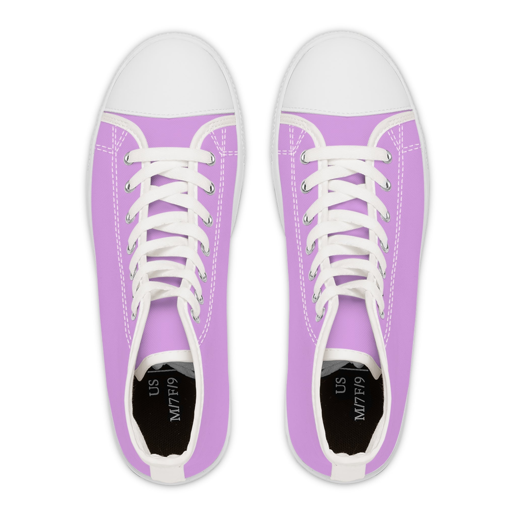 Classic Purple High-Top Sneakers — Women's Casual Canvas Shoes